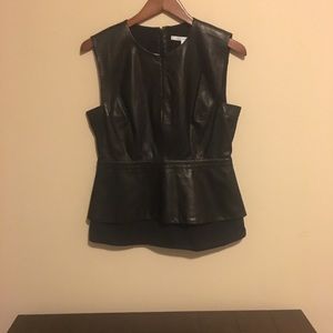 Diane Von Frustenburg Leather Blouse Size 10